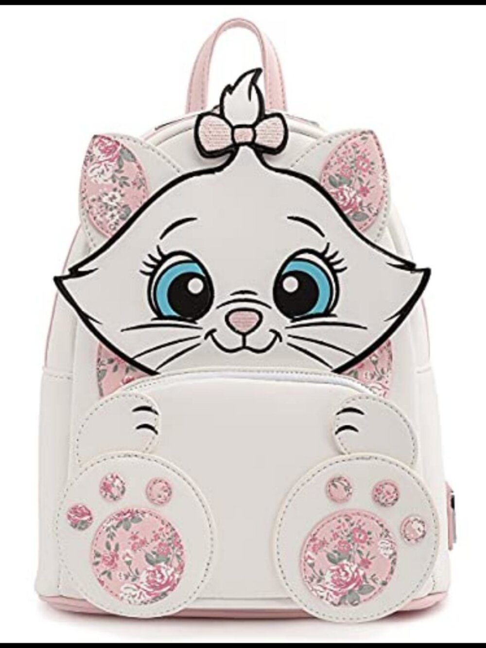 Disney Marie Floral Faux Leather Shoulder Bag with Double Straps